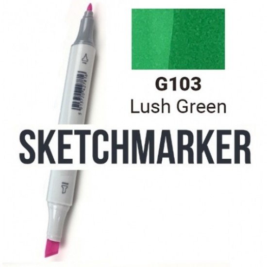 G122 Маркер спиртовий двосторонній, Lush Green (Соковитий зелений), SKETCHMARKER