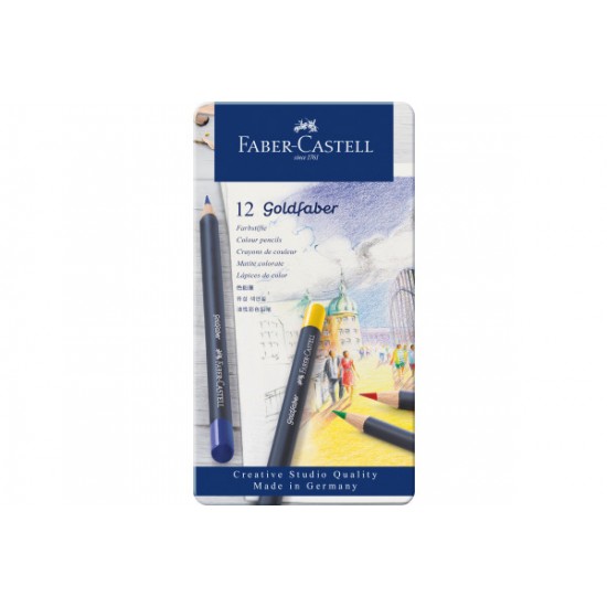 114712 Набір кольорових олівців GOLDFABER, 12шт, мет. коробка, Faber-Castell