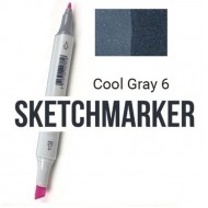 CG6 Маркер спиртовий двосторонній, Cool Gray 6 (Прохолодний сірий 6), SKETCHMARKER