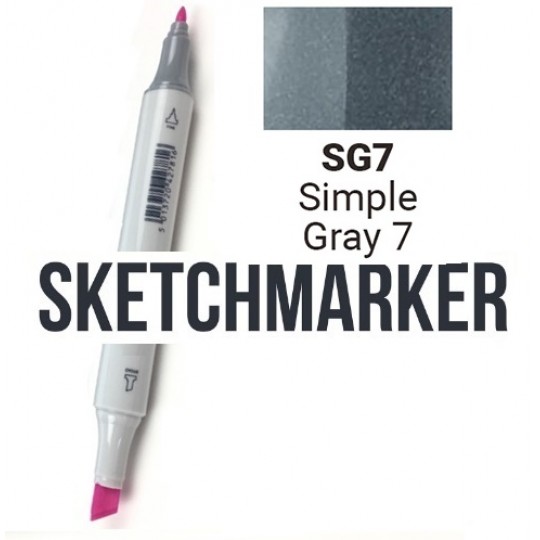 SG7 Маркер спиртовий двосторонній, Simple Gray 7 (Простий сірий 7), SKETCHMARKER