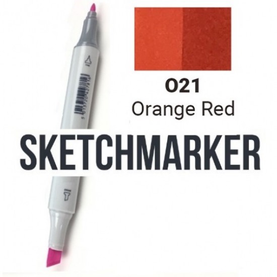 O21 Маркер спиртовий двосторонній, Orange Red (Помаранчево-червоний), SKETCHMARKER