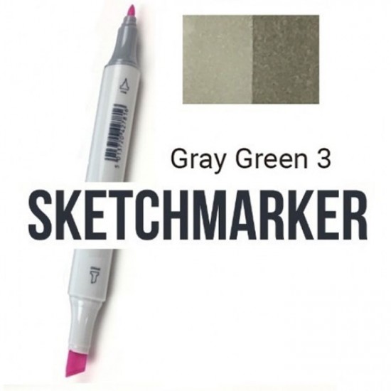 GG3 Маркер спиртовий двосторонній, Gray Green 3 (Сіро зелений 3), SKETCHMARKER