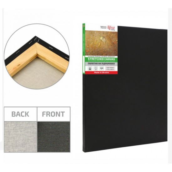 Підрамник,100*130 см, модуль №1, дрібне зерно, Чорний грунт, бавовна, ROSA Gallery