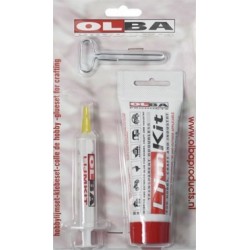 Клей "3Д ОЛБА" для створення паперових 3д елементів + аплікатор (шприц) + ключ 80мл