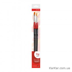 Набір пензлів  4, синтетика, 3шт., плоска (№ 10), кругла (№0,6), д.р., ROSA Studio Набір пензлів  4, синтетика, 3шт., плоска (№ 10), кругла (№0,6), д.р., ROSA Studio