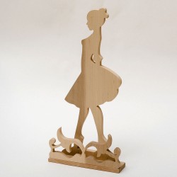 0578-Серветниця "Дівчина", (дерево вільха 10мм), 5*15*31 см