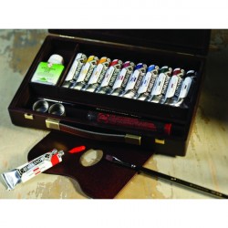 Набір акрилових фарб Rembrandt, 10 фарб, +пензлі, +доп.матеріали, дер.коробка, Royal Talens