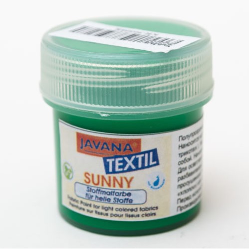 Фарба по світлим тканинам "Sunny" Javana 20мл(розфасована ЛХ) Зелений діамантовий Краска по светл.тканям нерастек. "Sunny" Javana 20мл(расфасована ЛХ) ЗЕЛЕНЫЙ БРИЛЛИАНТОВЫЙ