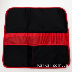 Пенал для пензлів, тканина (37х37см), чорний+червоний, ROSA Studio Пенал для пензлів, тканина (37х37см), чорний+червоний, ROSA Studio