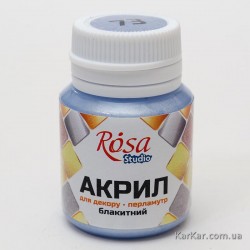 Акрил для декору 73, Блакитний, перламутр, 20 мл, ROSA TALENT