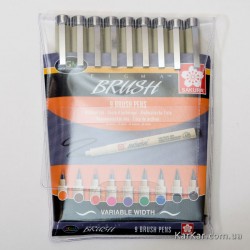 Набір лінерів-пензлів PIGMA Brush, 9кол., Sakura