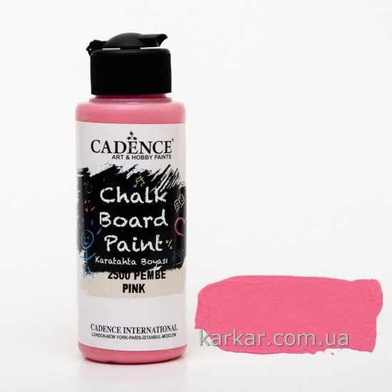 Cadenсe акрилова фарба для крейдових дошок Chalk Board Paint, 120 мл, Рожева