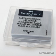 127220 Гумка - клячка, сіра, в пластиковому чохлі, Faber-Castell 127220 Гумка - клячка, сіра, в пластиковому чохлі, Faber-Castell