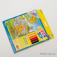 Олівці 12 кольорів трикутні Jumbo суперм'які з точилом, Colorite, Marco