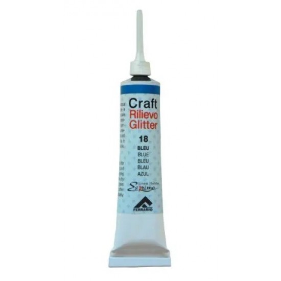 Ferrario контур рельєфний глітерний Craft Rilievo Glitter 20 мл, #012 Silver (Срібний)