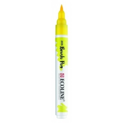 Пензель-ручка Ecoline Brushpen (205), Жовта лимонна, Royal Talens