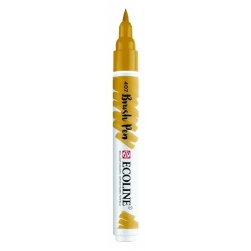 Пензель-ручка Ecoline Brushpen (407), Охра темна, Royal Talens
