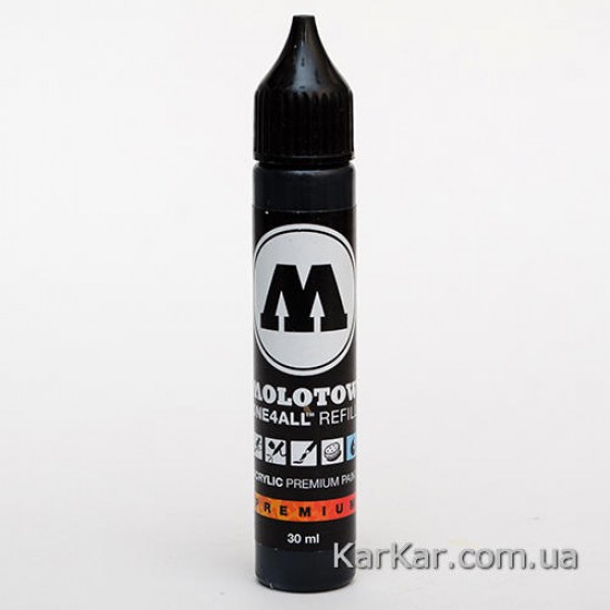 Заправка акриловая, MOLOTOW ONE4ALL, 180  signalschwarz, 30мл