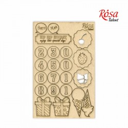 Чіпборд для скрапбукінгу „Cake delicious“ 3, картон, 13х20см, ROSA Talent