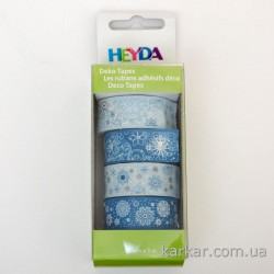 Набір паперових скотчів «Блакитні», 4шт, Heyda Набір паперових скотчів «Блакитні», 4шт, Heyda