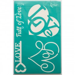 Трафарет багаторазовий самоклеючий 13х20см, № 2014, серія „Love“, ROSA TALENT Трафарет багаторазовий самоклеючий 13х20см, № 2014, серія „Love“, ROSA TALENT