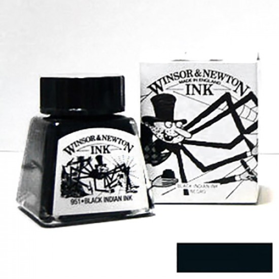 Winsor туш Drawing Inks 14 мл, № 951 Black indian (Черный индийский)