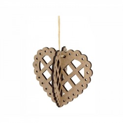 Заготовка Серце ажурне 3D 1, ДВП, 10х10см, ROSA TALENT Заготовка Серце ажурне 3D 1, ДВП, 10х10см, ROSA TALENT