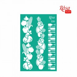 Трафарет багаторазовий самоклеючий, №330, Бордюрний, 13x20см, Серія „Recipe book“, ROSA TALENT Трафарет багаторазовий самоклеючий, №330, Бордюрний, 13x20см, Серія „Recipe book“, ROSA TALENT