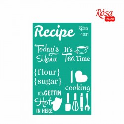 Трафарет багаторазовий самоклеючий, №4031, 13x20см, Серія „Recipe book“, ROSA TALENT Трафарет багаторазовий самоклеючий, №4031, 13x20см, Серія „Recipe book“, ROSA TALENT
