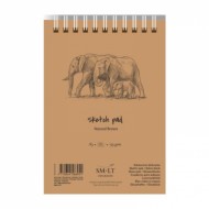 Smiltainis Альбом для ескізів на спіралі AUTHENTIC А5, 135г/м2, 80л, коричневий колір