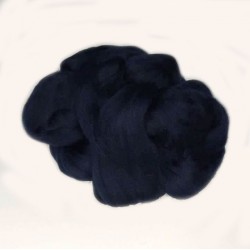 Вовна для валяння, топс, 26 мкм,  50 г., ТЕМНО-СИНІЙ