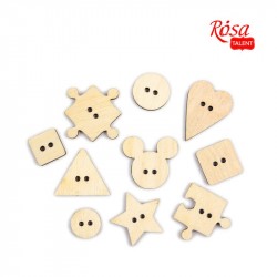 Міні-заготовки “Гудзики“, фанера, 10шт., ROSA TALENT
