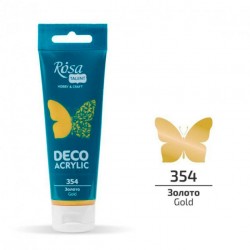 Акрил для декору, Золото, металік, 75 мл, ROSA TALENT