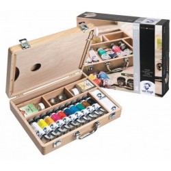 Набір олійних фарб, VAN GOGH, Basic box,  дерево, 10*40 мл+(медіум, пензлі - 2шт, палітра, олійниця,