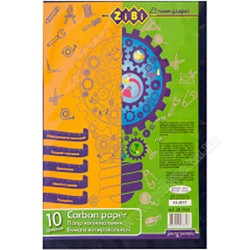 Папір копіювальний A4, 10арк., синій, ZiBi