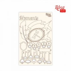 Чіпборд для скрапбукінгу „Floral Poem“ 2, білий картон, 12,8х20см, ROSA TALENT