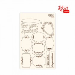 Чіпборд для скрапбукінгу „Floral Poem“ 3, білий картон, 12,8х20см, ROSA TALENT