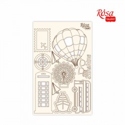 Чіпборд для скрапбукінгу „Make your journey“ 4, білий картон, 12,8х20см, ROSA TALENT