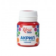 Акрил для декору, Червоний, глянцевий, 20 мл, ROSA TALENT Акрил для декору, Червоний, глянцевий, 20 мл, ROSA TALENT