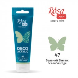 Акрил для декору, Зелена вінтаж, матовий, 75 мл, ROSA TALENT