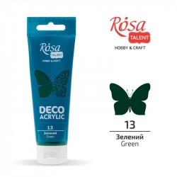 Акрил для декору, Зелений, матовий, 75 мл, ROSA TALENT