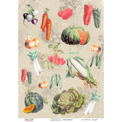 Декупажна карта #0351, 21x30см, Фабрика Декору Декупажна карта #0351, 21x30см, Фабрика Декору