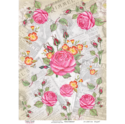 Декупажна карта #0347, 21x30см, Фабрика Декору Декупажна карта #0347, 21x30см, Фабрика Декору