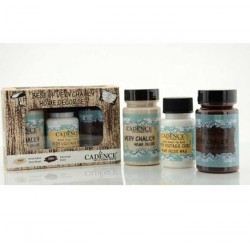 Cadence набір вінтажних фарб Very Chalky Home Decor, 90+90+50 мл, CH07+CH31+віск