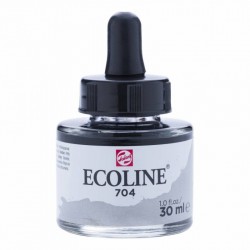 704 Фарба акварельна рідка з піпеткою Ecoline, Сіра, 30 мл, Royal Talens