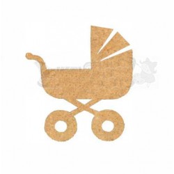 Міні-заготовка „Коляска“, МДФ, 4,2х4,7 см, ROSA TALENT