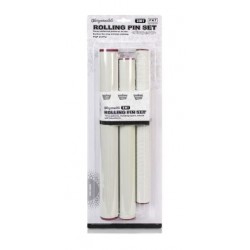 Професйні ролики для розкатки пластики. Набір 3 штуки. Лінії, квадратики, площина. Діаметр 