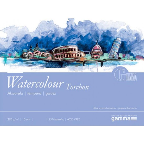 Склейка для акварели Watercolour Torchon, 18*24 см, 270г/м, 10 л., GAMMA