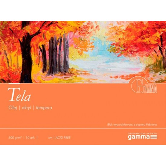 Склейка для масла и акрила Tela, 18*24 см, 300г/м, 10 л., GAMMA