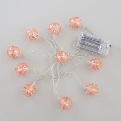 Гірлянда металева "Куля із зірками", золота, електрична Гірлянда металева "Куля із зірками", золота, електрична